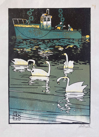 Swans at Aber Marina